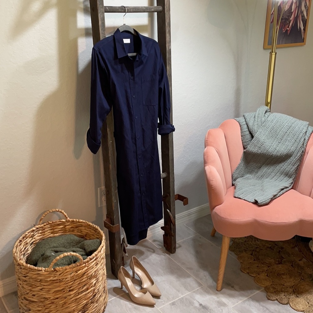 Everlane long button shirt dress